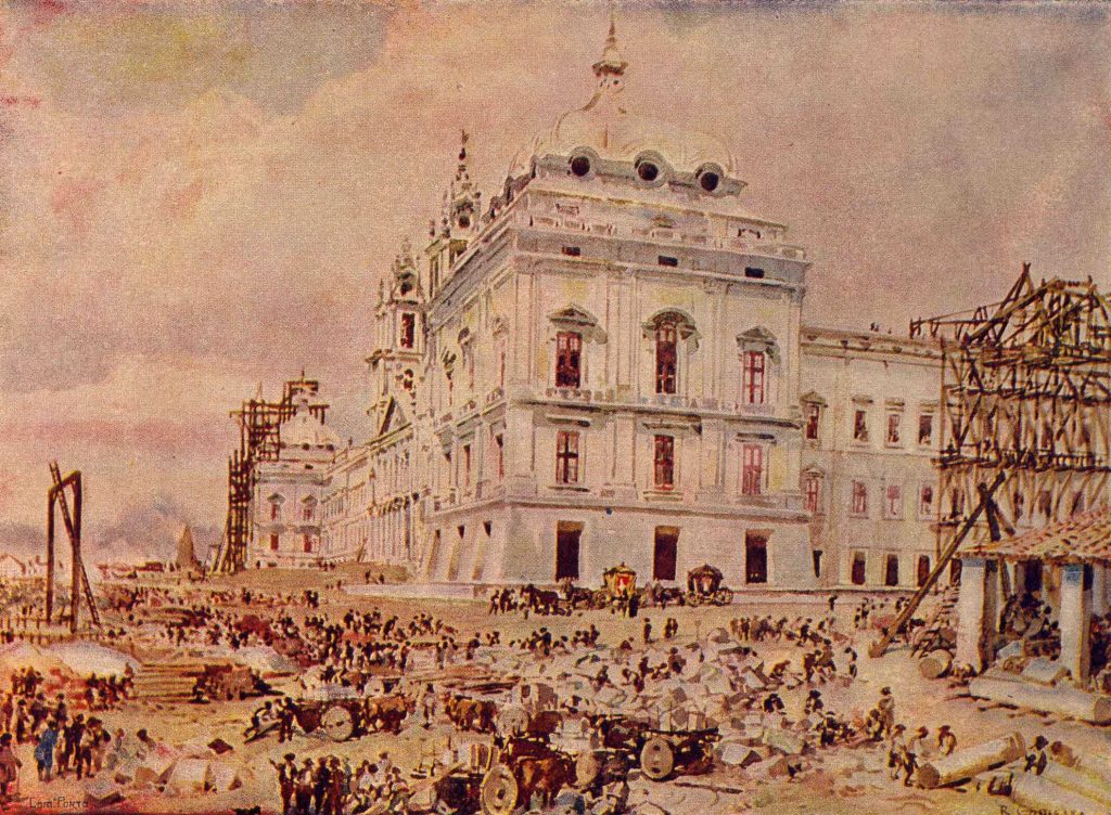 There was news of 45,000 workers in Mafra, employed in the construction of the Royal Building, and who were mostly installed in a place known as Madeira Island.
